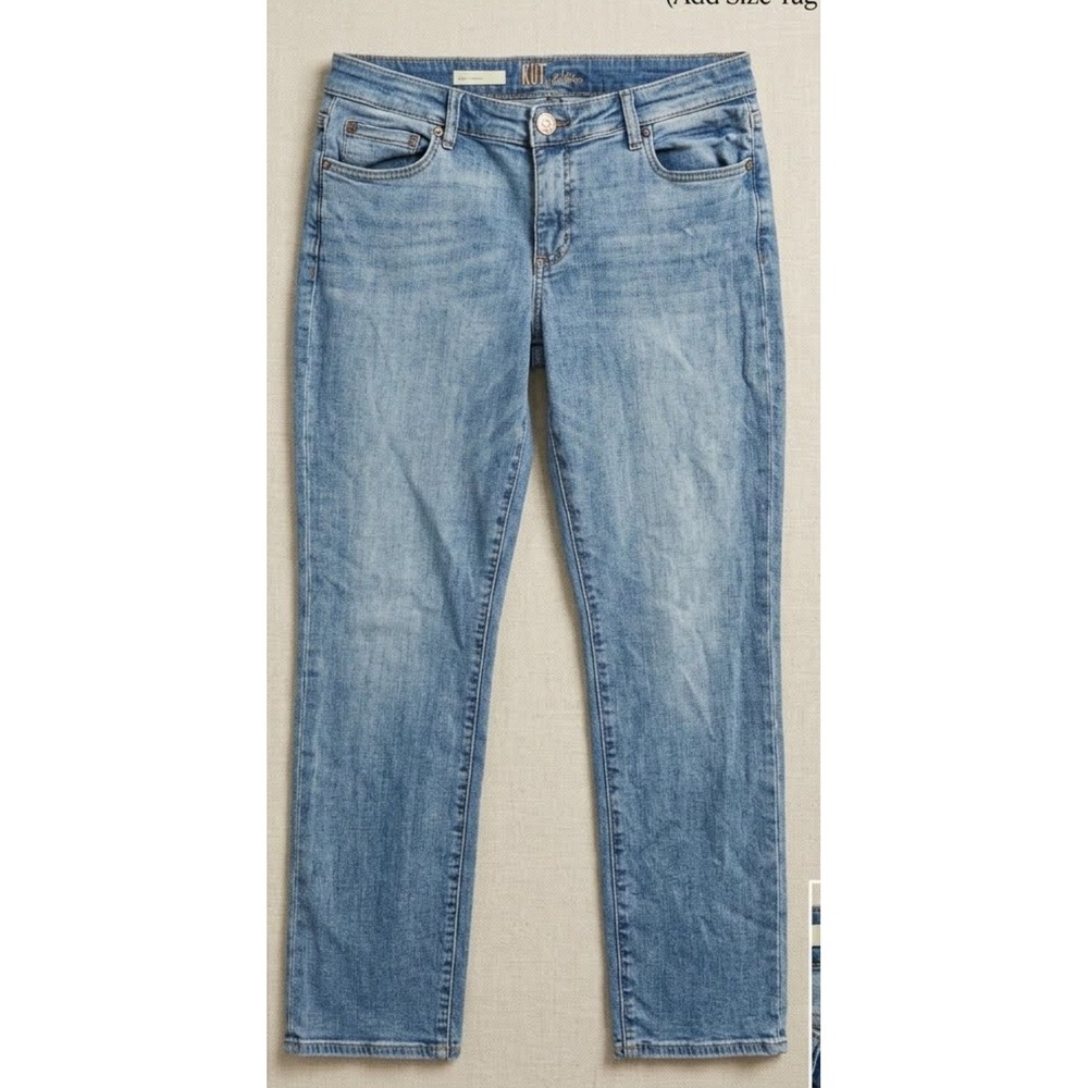 KUT from the Kloth Katy Boyfriend Jeans Light Wash Blue Denim Size 10
